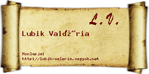 Lubik Valéria névjegykártya